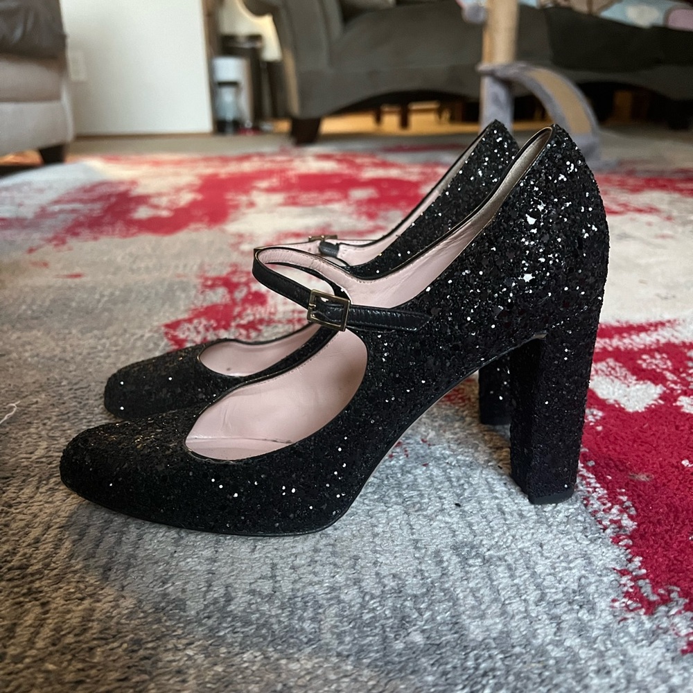 Kate Spade Sparkly Black 3.5” heel